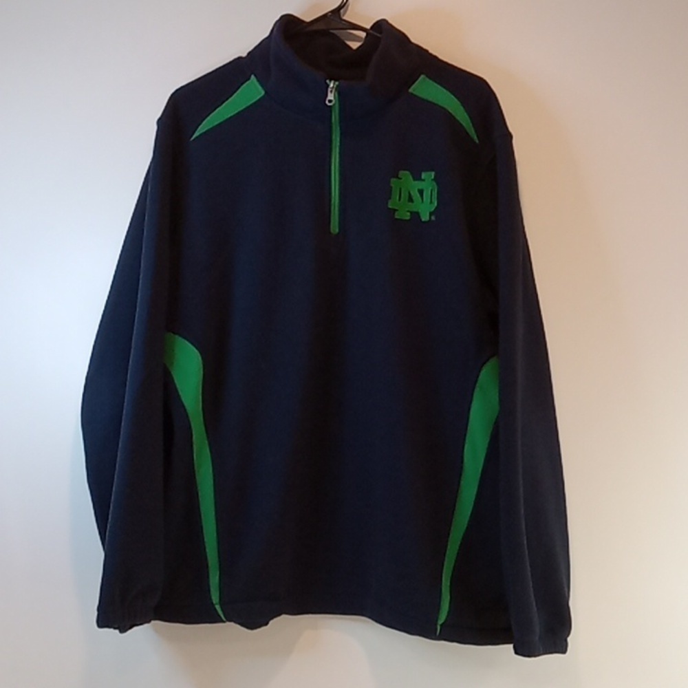 Vintage Genuine Stuff 1/4 Zip Fleece Notre Dame Fighting Irish Men's Sz L EUC!